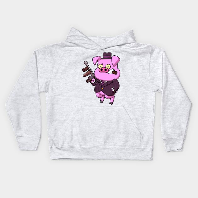 Pig Mob Kids Hoodie by TheMaskedTooner